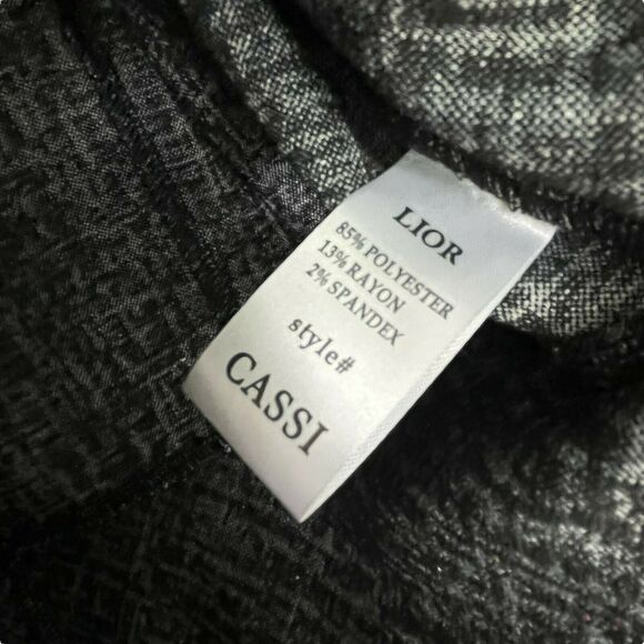 Lior Peplum Jacket Womens Black White Cassie Rainbow Tweed 3/4 Sleeve Size L NWT - Picture 4 of 16